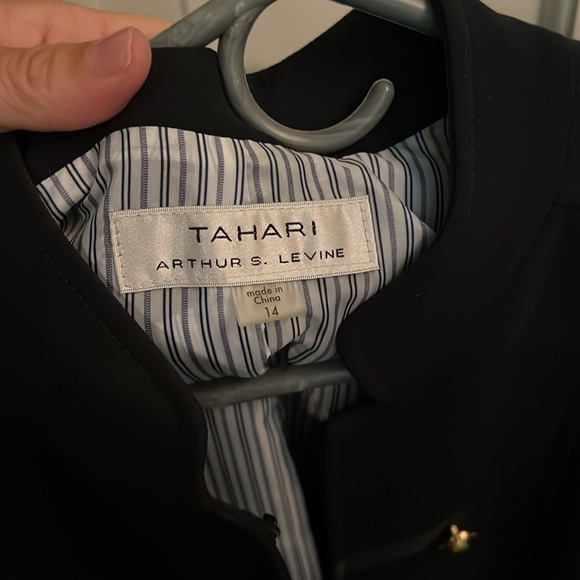 Tahari Black Trench Coat with Gold Accents - Picture 5 of 5